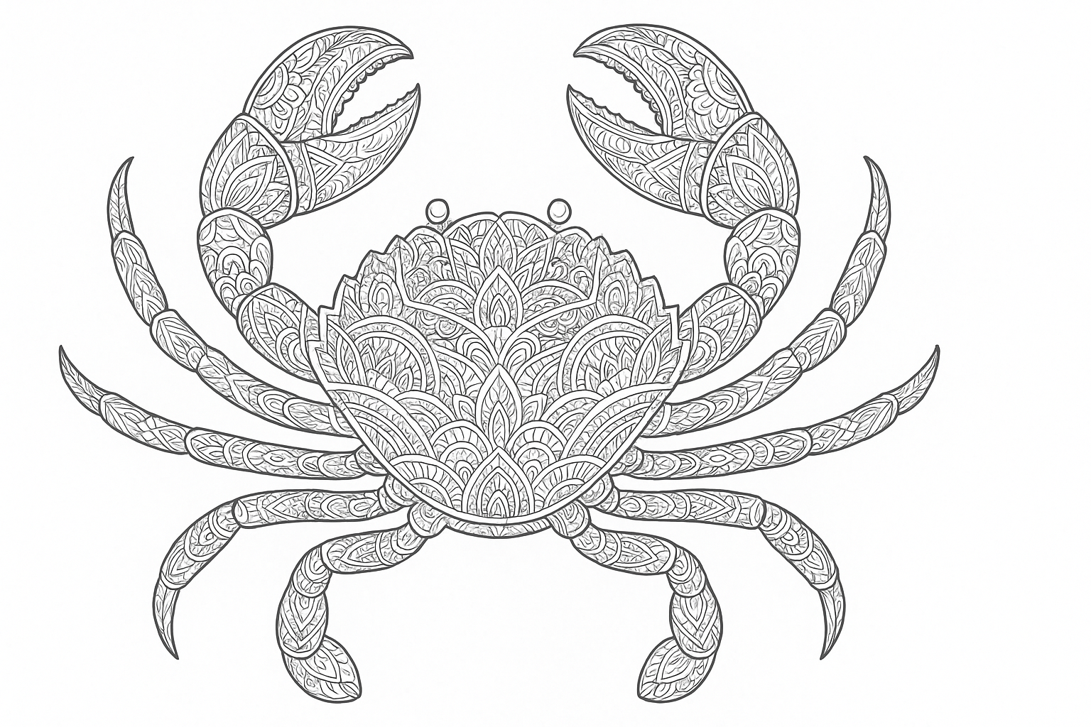 Cangrejo para colorear con detalles delicados