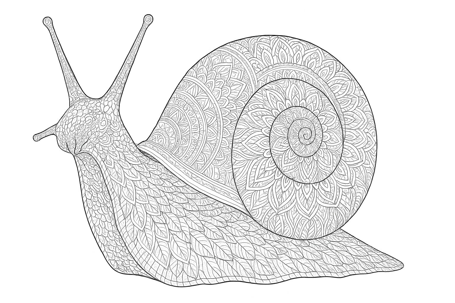 Caracol como dibujo detallado para colorear