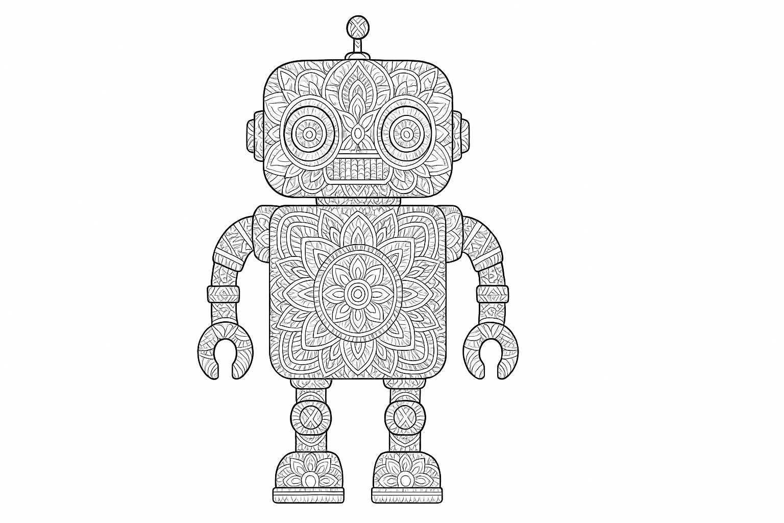 Dibujo creativo de robot para colorear e imprimir