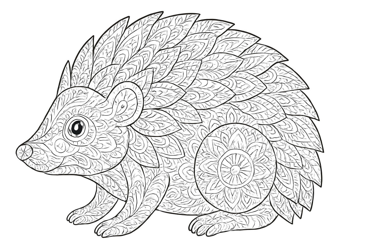 Erizo como dibujo detallado para colorear