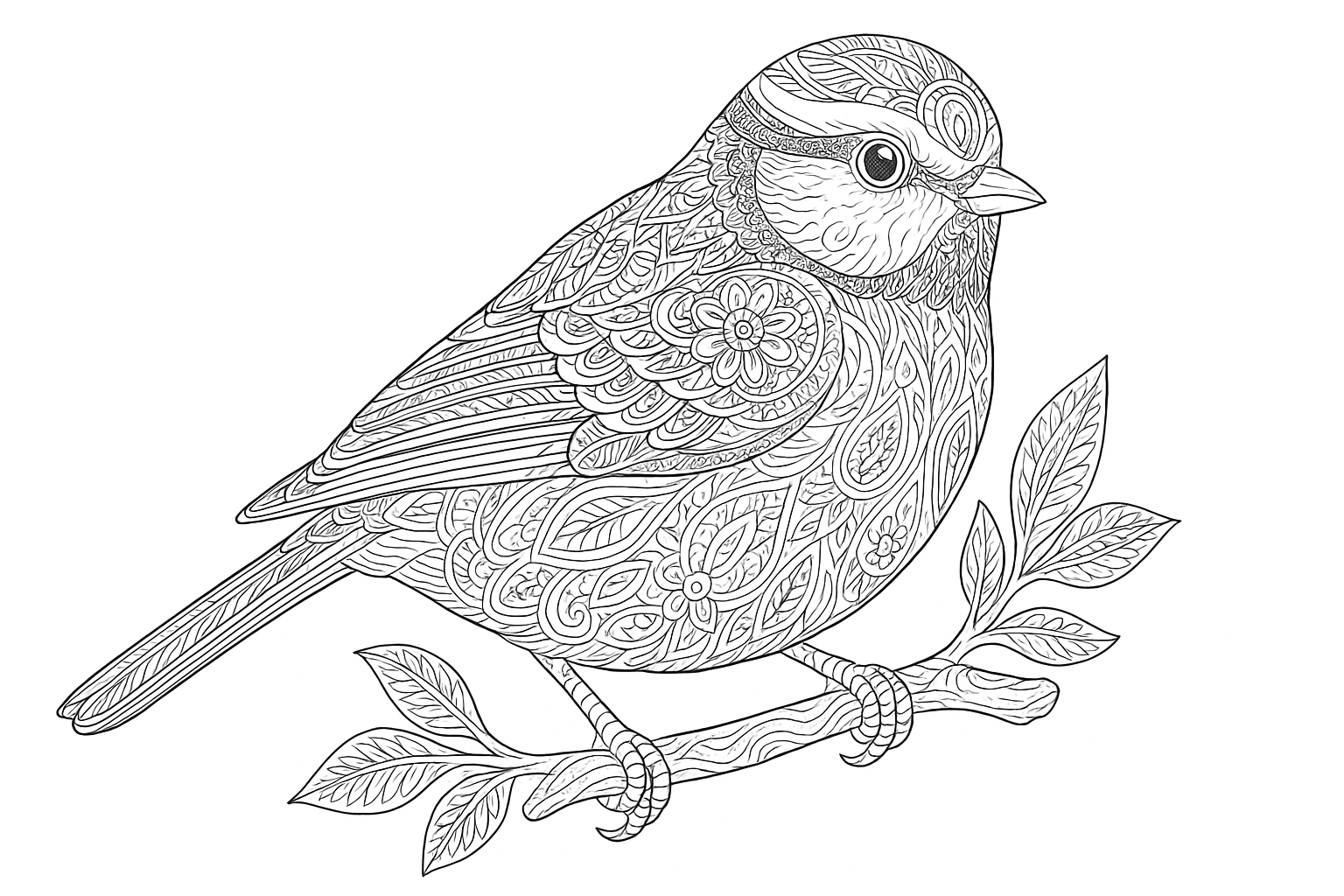Herrerillo como dibujo delicado para colorear