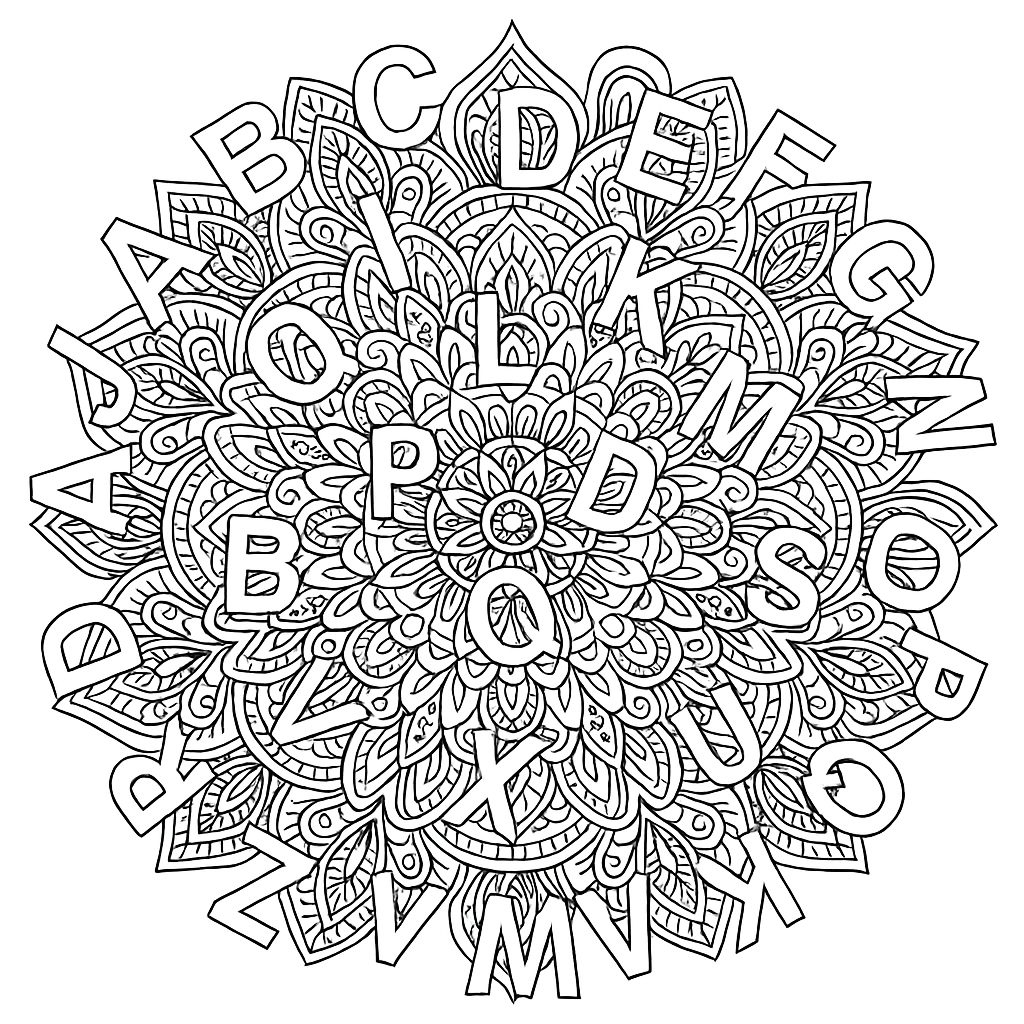 Letras creativas para colorear