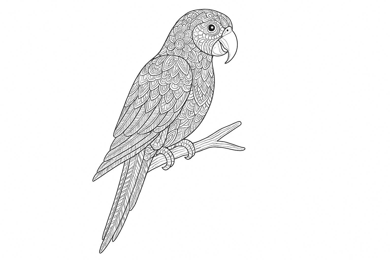 Loro en estilo mandala gratis
