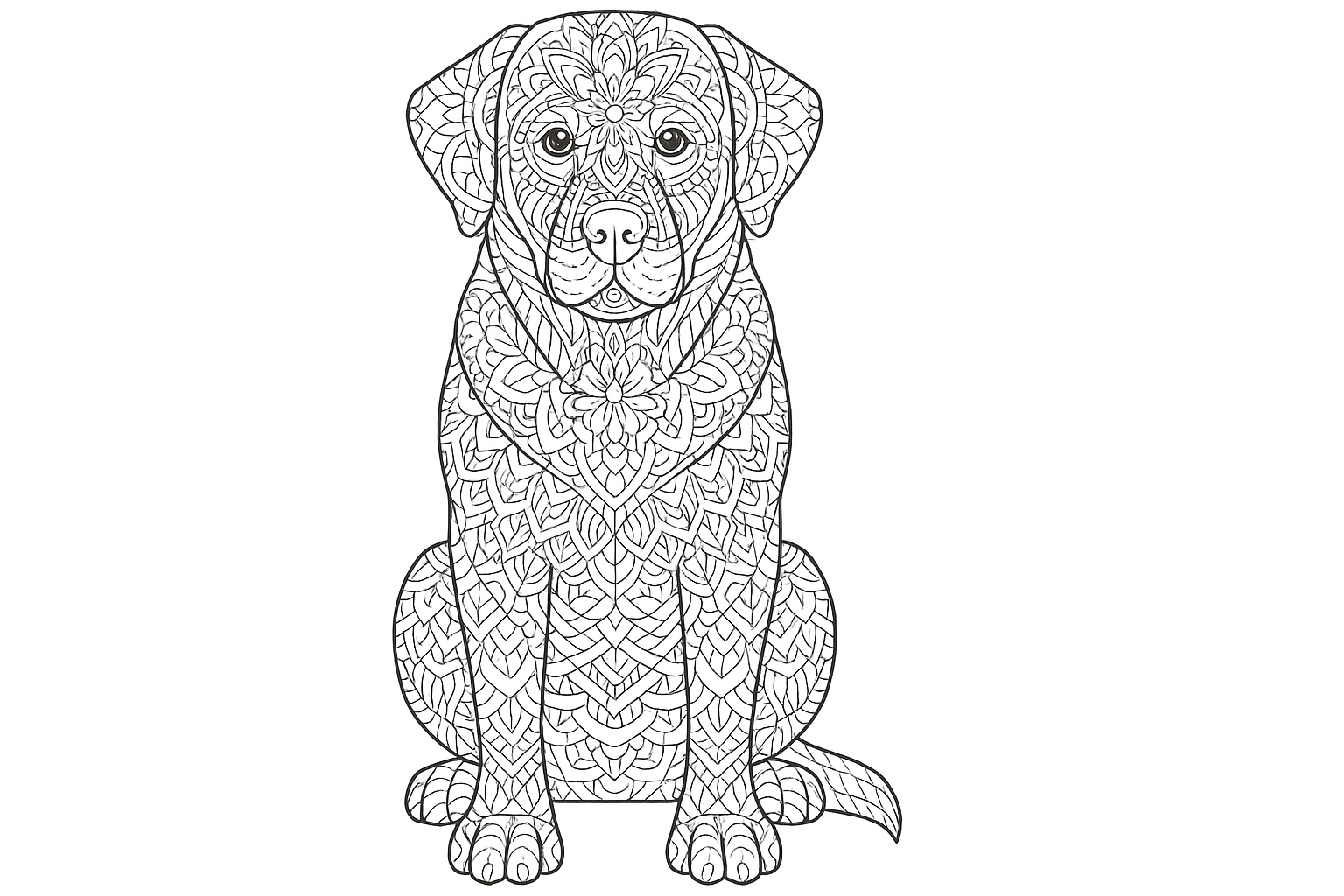 Mandala de Labrador para colorear