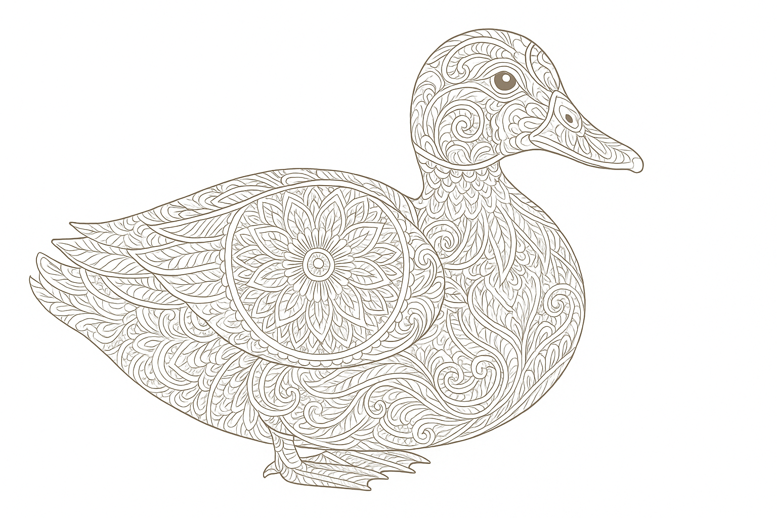 Pato como dibujo creativo para colorear