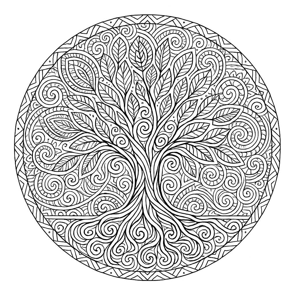 Árbol de la vida para colorear para niños