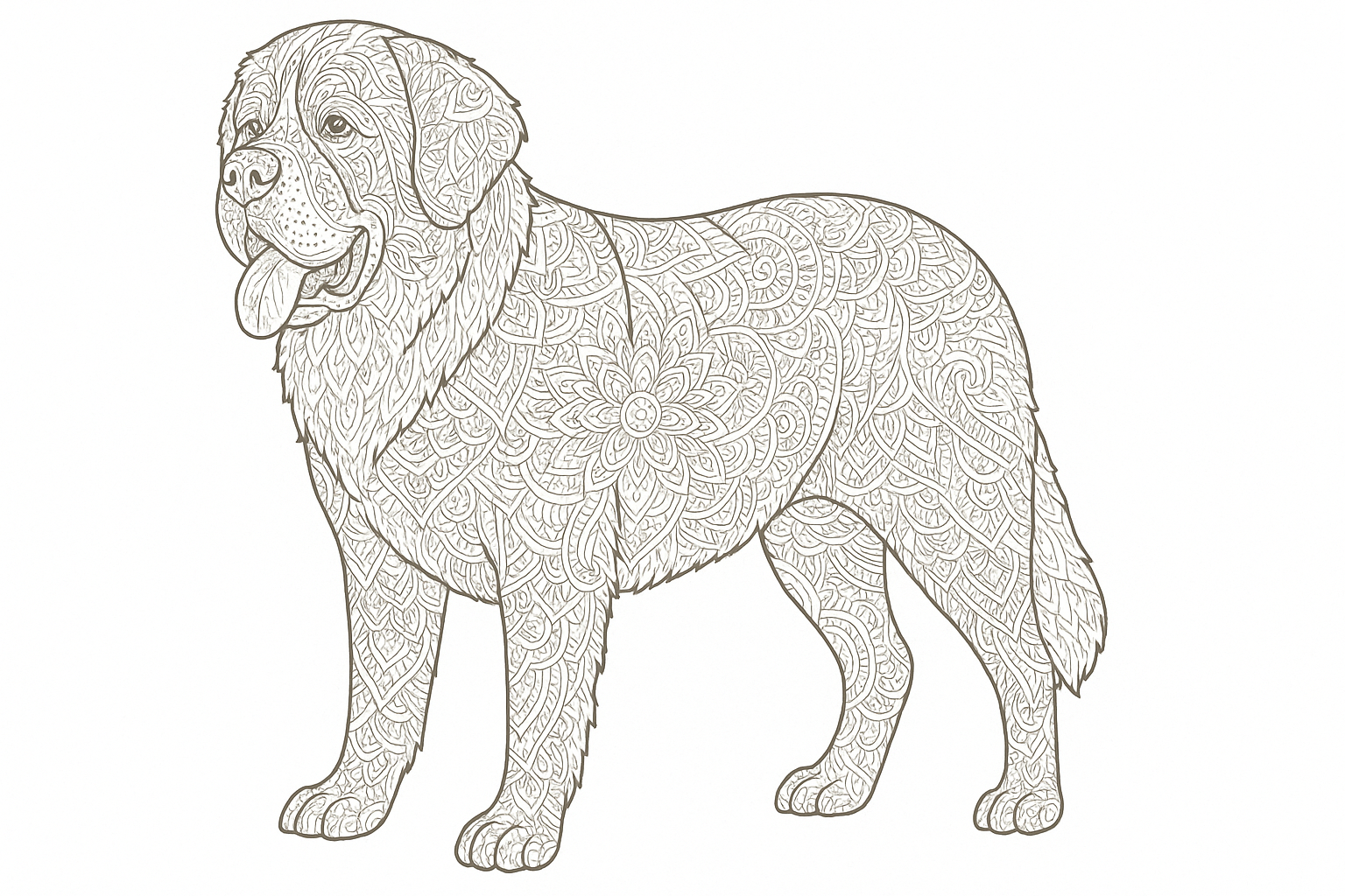 San Bernardo como dibujo detallado para colorear