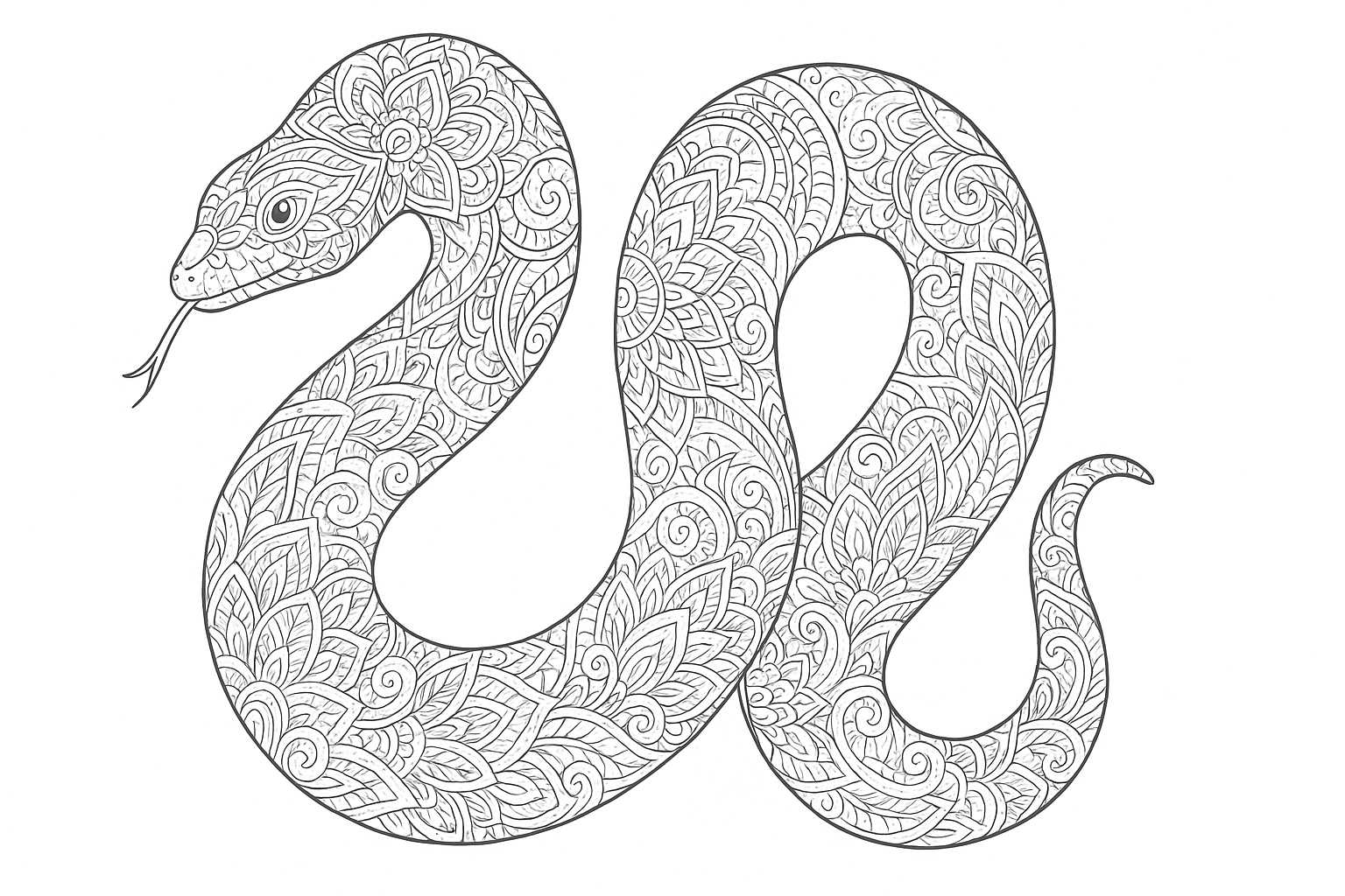 Serpiente con patrones artísticos