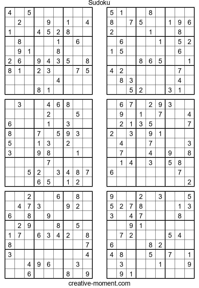 Acción con Sudoku de dificultad media: Imprime gratis y disfruta del juego