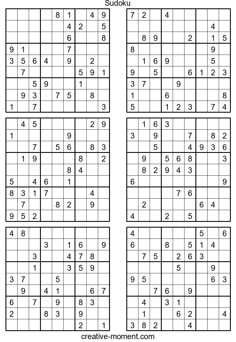 Desafíos Sudoku de dificultad intermedia: PDFs gratis para imprimir