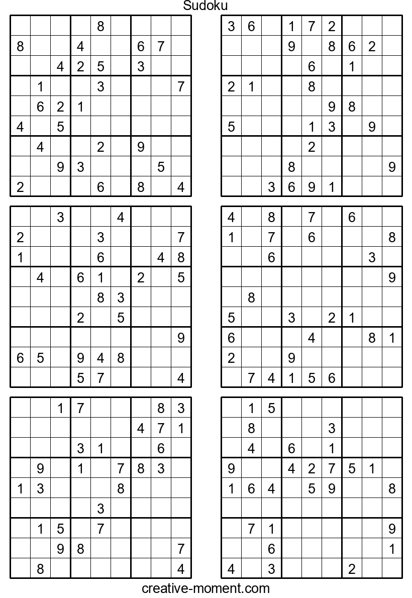Entrenamiento cerebral extremo: Imprime gratis Sudoku muy difíciles