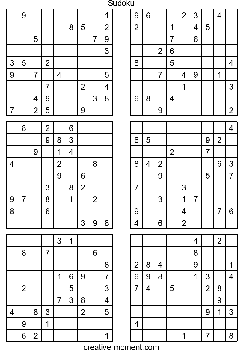 Entrenamiento intensivo en Sudoku: Imprime puzzles difíciles y muy difíciles