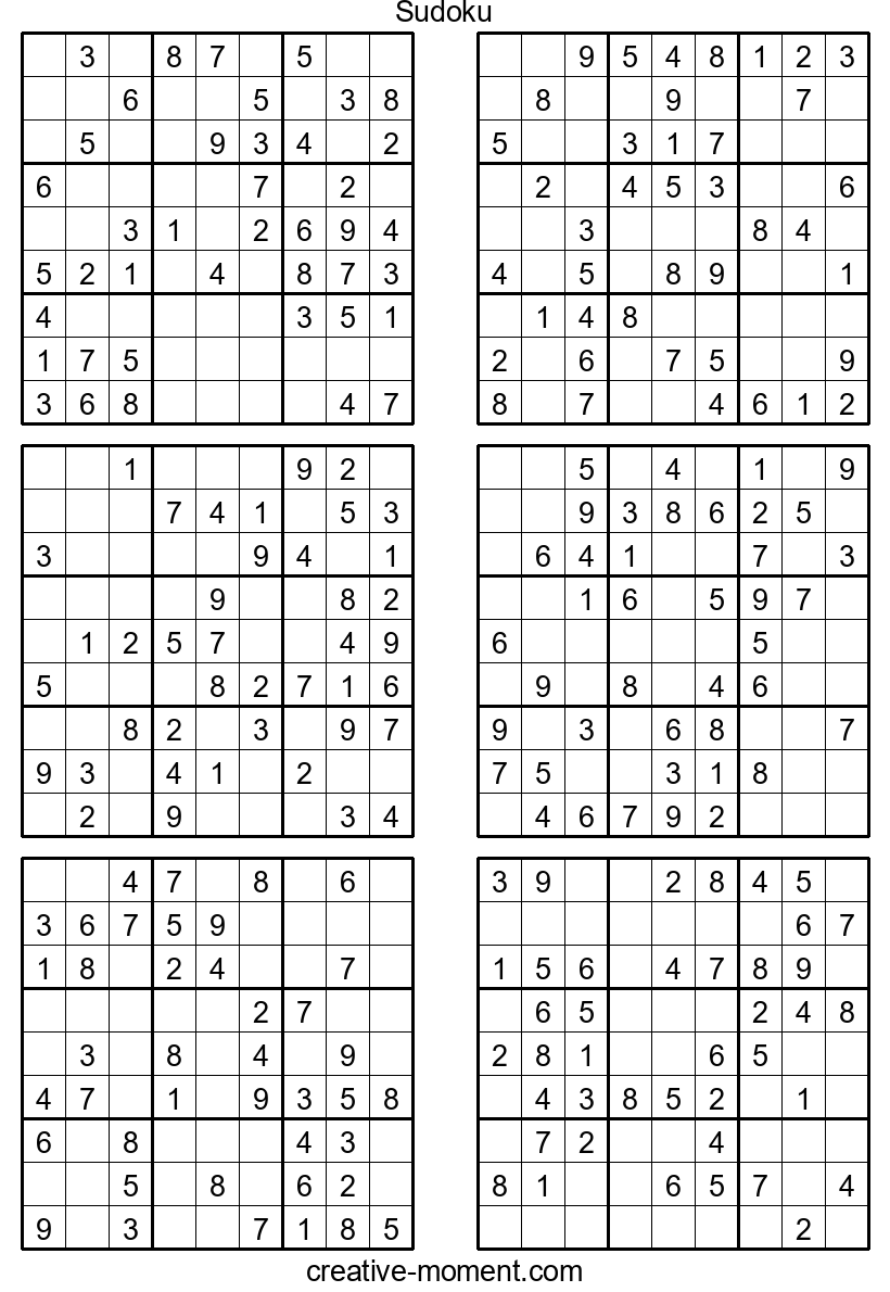 Puzzles de Sudoku Fáciles para Principiantes: Juega en Línea e Imprime Gratis