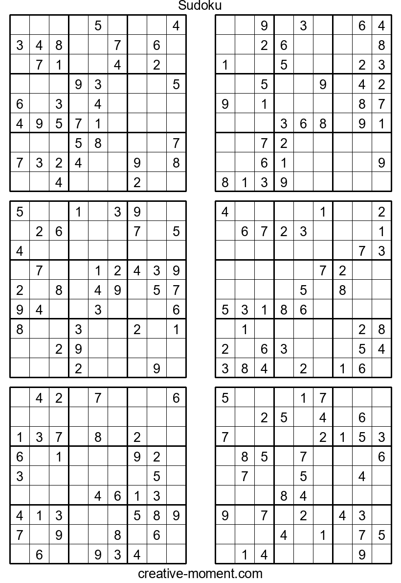 Puzzles Sudoku de dificultad intermedia: Imprime gratis