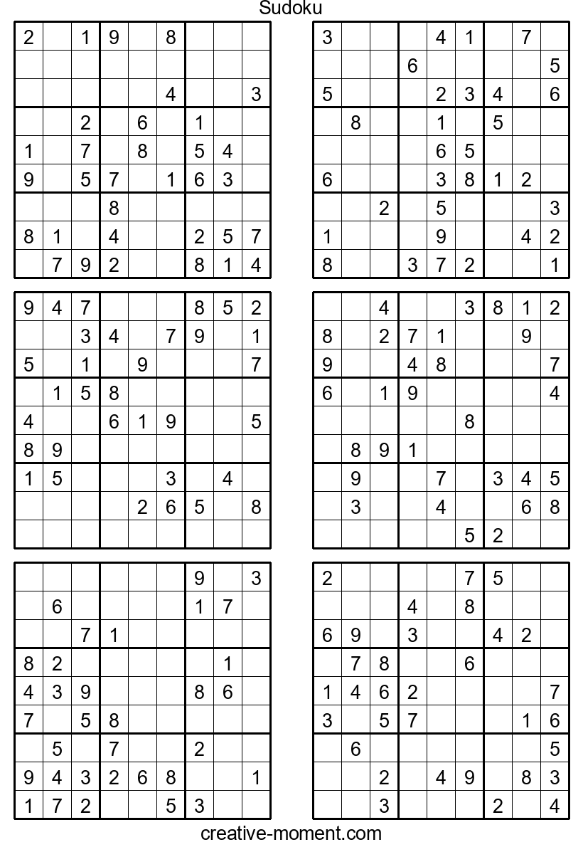 Puzzles Sudoku de dificultad media: Ideales para principiantes avanzados – Imprime gratis