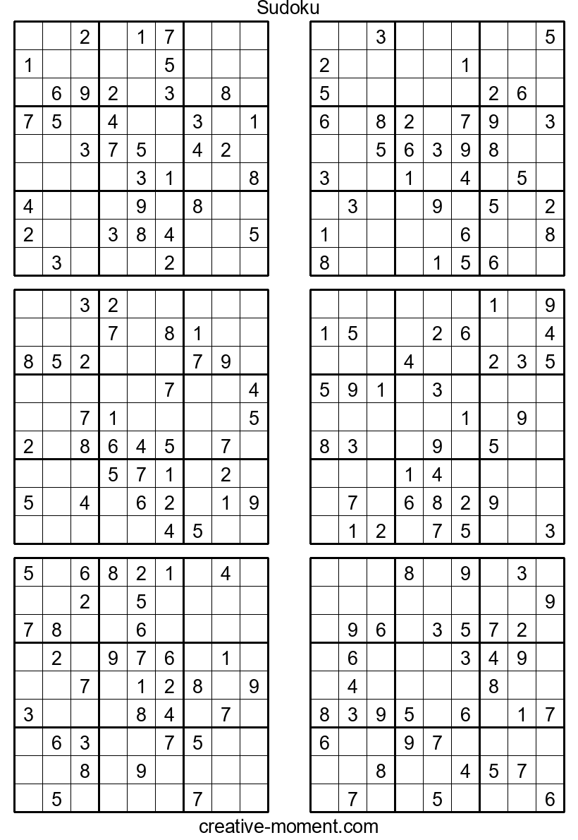 Sudoku de dificultad media: Imprime gratis