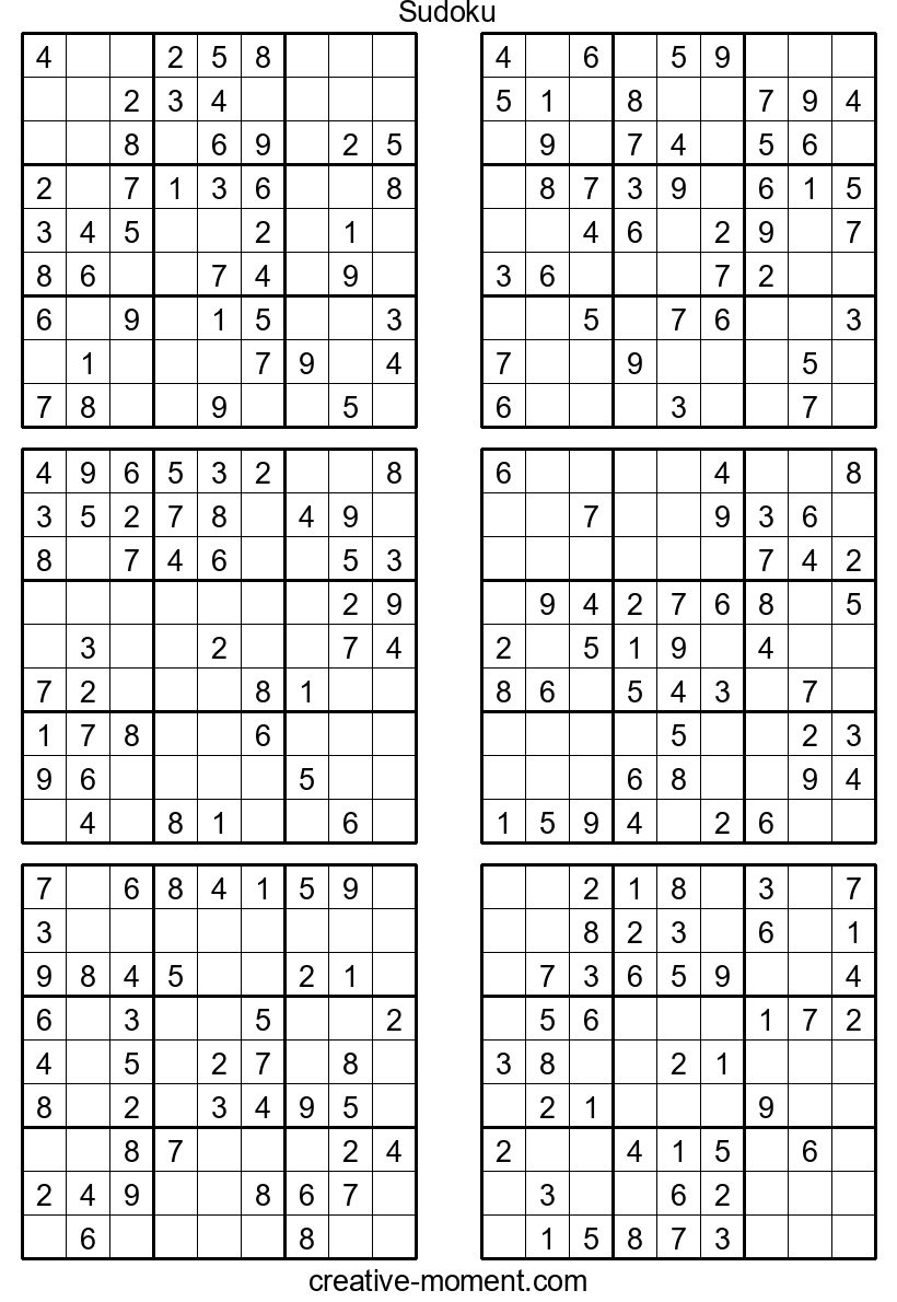 Sudoku Fáciles: Juega en Línea e Imprime Gratis