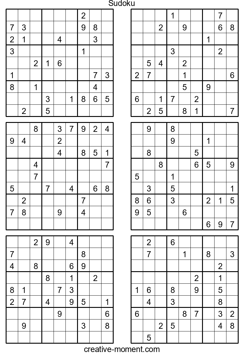 Testeador de habilidades en Sudoku: Imprime gratis enigmas muy difíciles