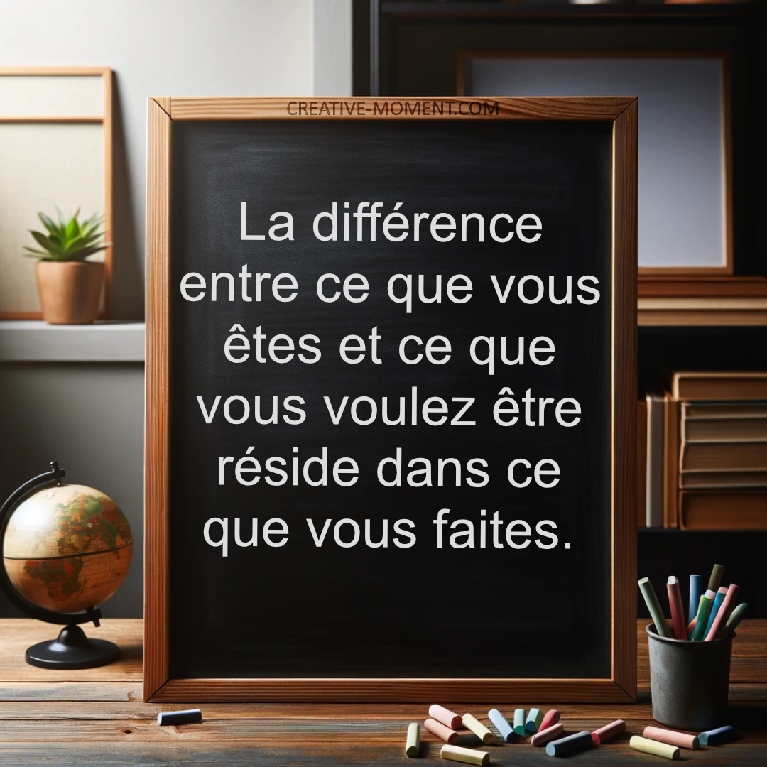 La différence entre ce que vous êtes et ce que vous voulez être réside dans ce que vous faites