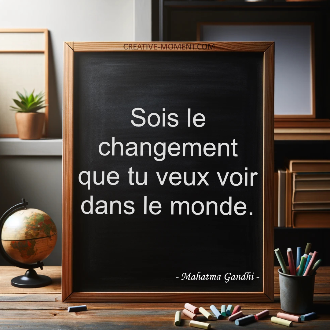 Sois le changement que tu veux voir dans le monde