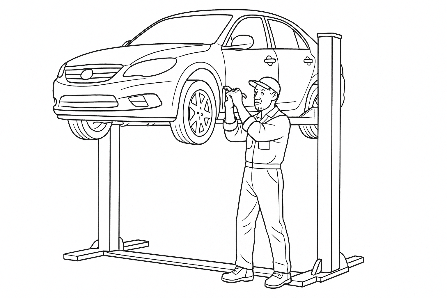 Atelier de réparation auto avec pont élévateur pour enfants