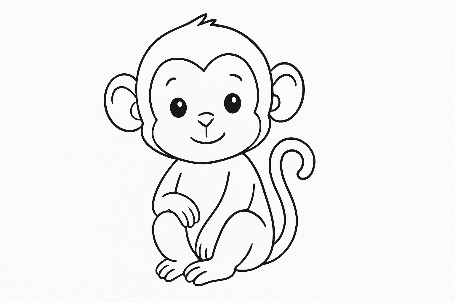 Bébé singe à colorier pour enfants