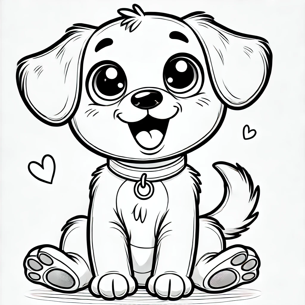 Chiot amical à imprimer pour les enfants