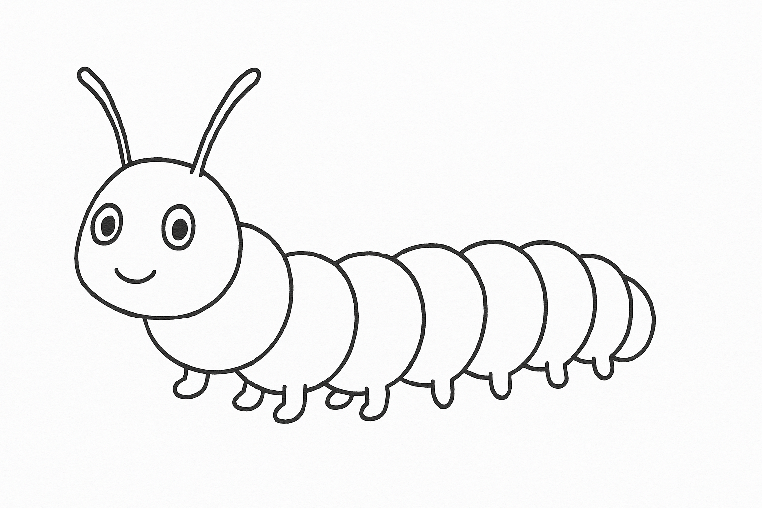 Coloriage chenille – modèle gratuit pour enfants