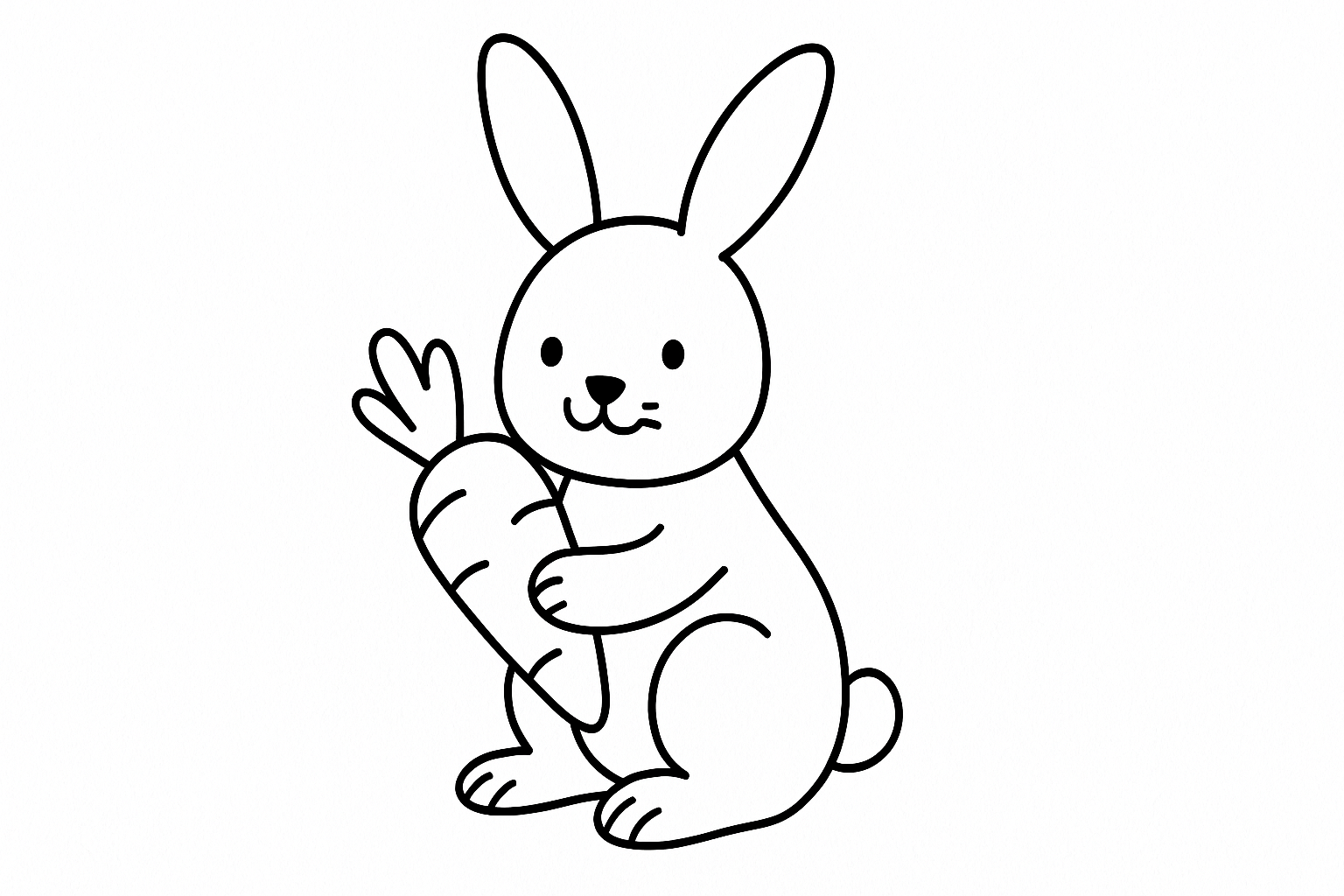 Coloriage lapin avec carotte – modèle gratuit à imprimer