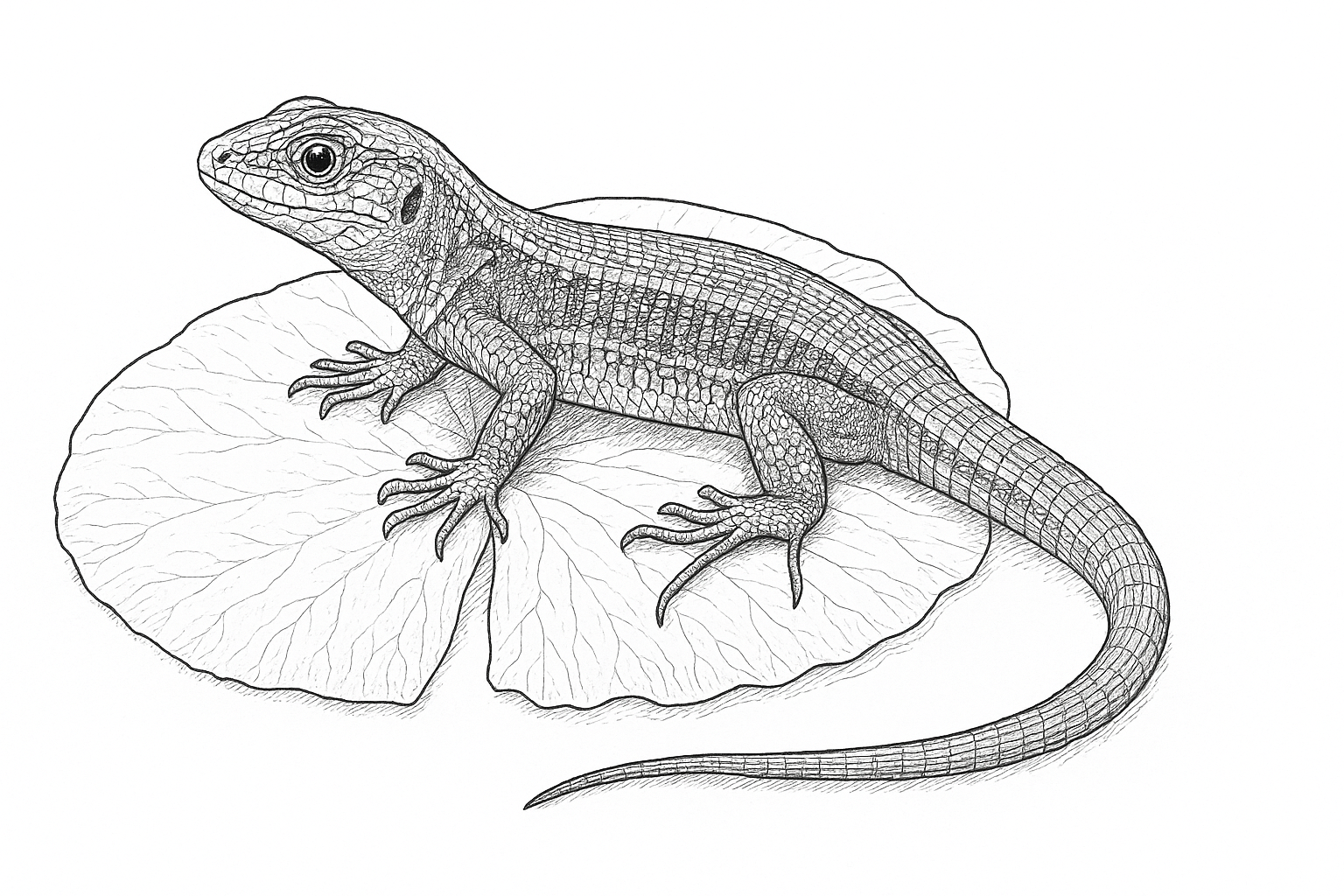 Coloriage lézard – PDF DIN A4 gratuit