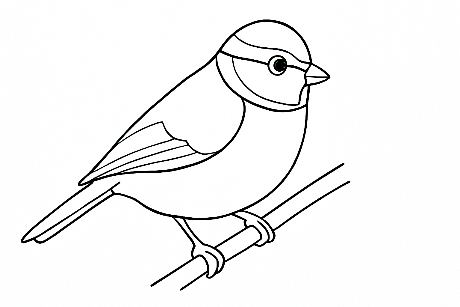 Coloriage mésange bleue : modèle gratuit à imprimer