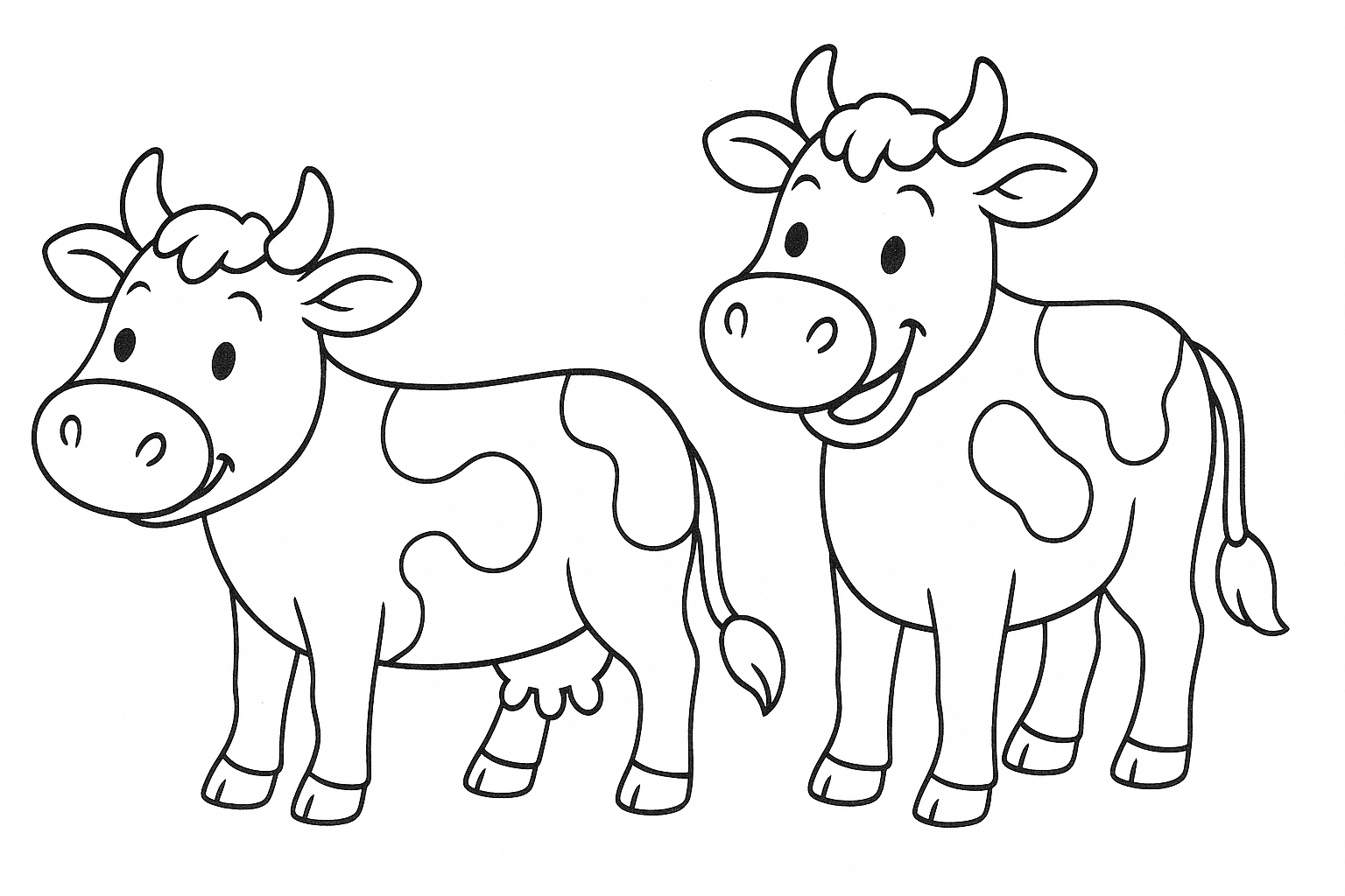 Coloriage vache – gratuit à imprimer