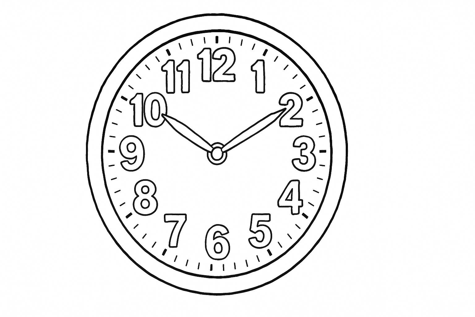 Horloge avec chiffres à colorier