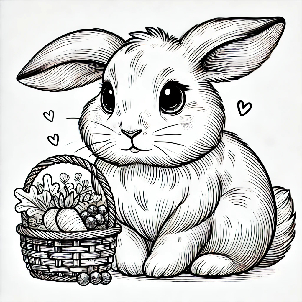 Motif animal avec un lapin mignon à colorier