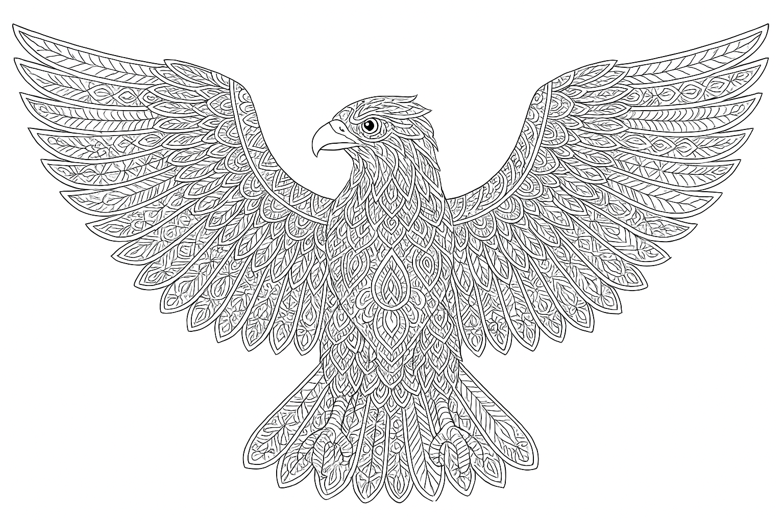 Aigle en coloriage artistique