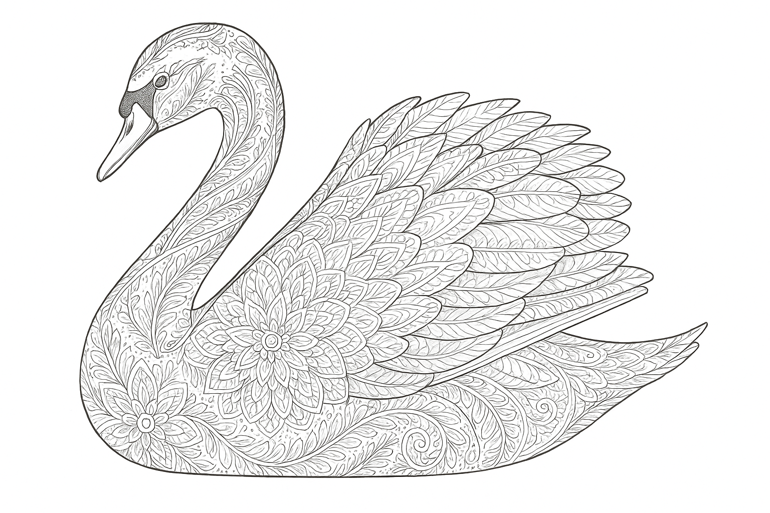 Motif de cygne à imprimer gratuitement