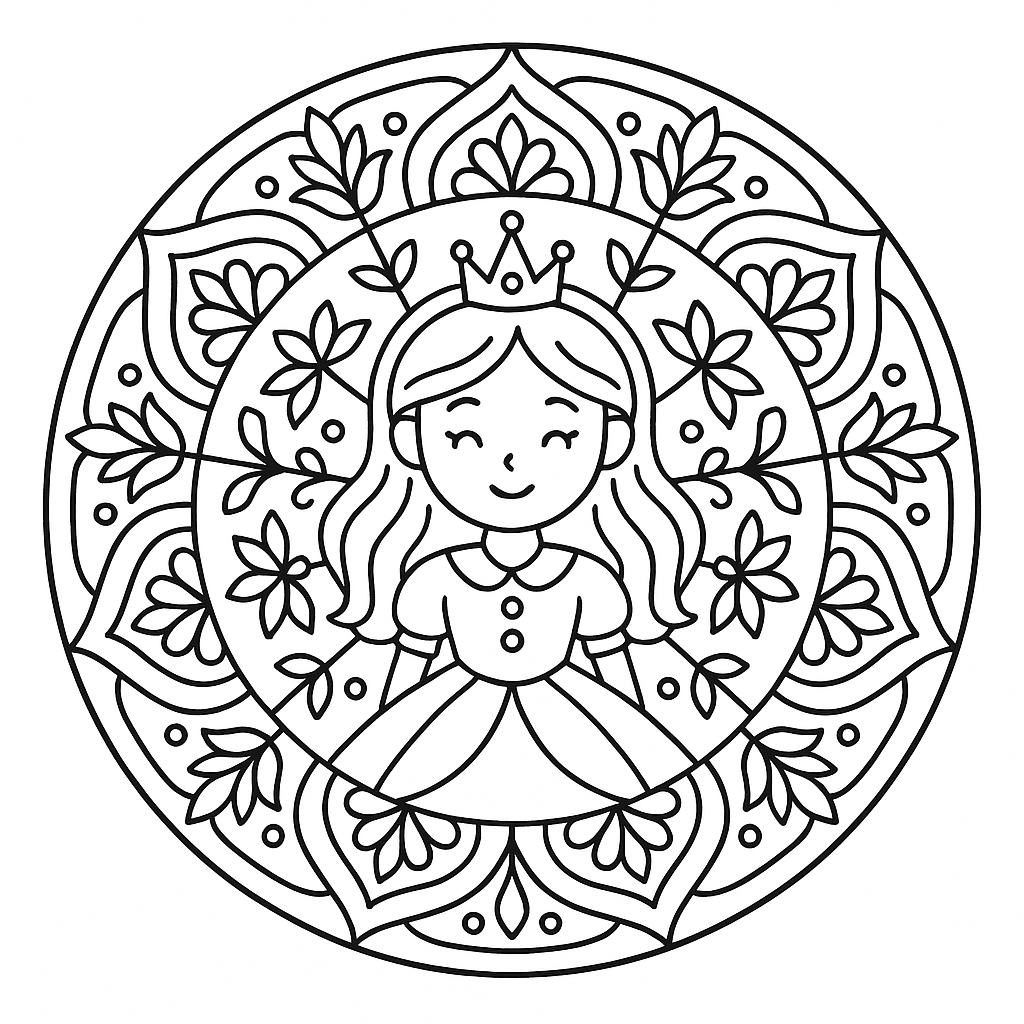 Motif princesse pour enfants à imprimer