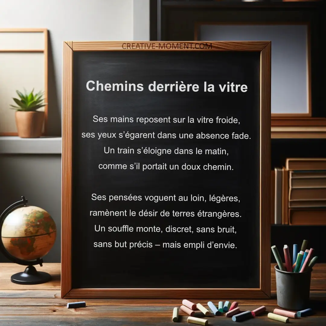 « Chemins derrière la vitre » – Poème sur le désir de partir et l’ailleurs