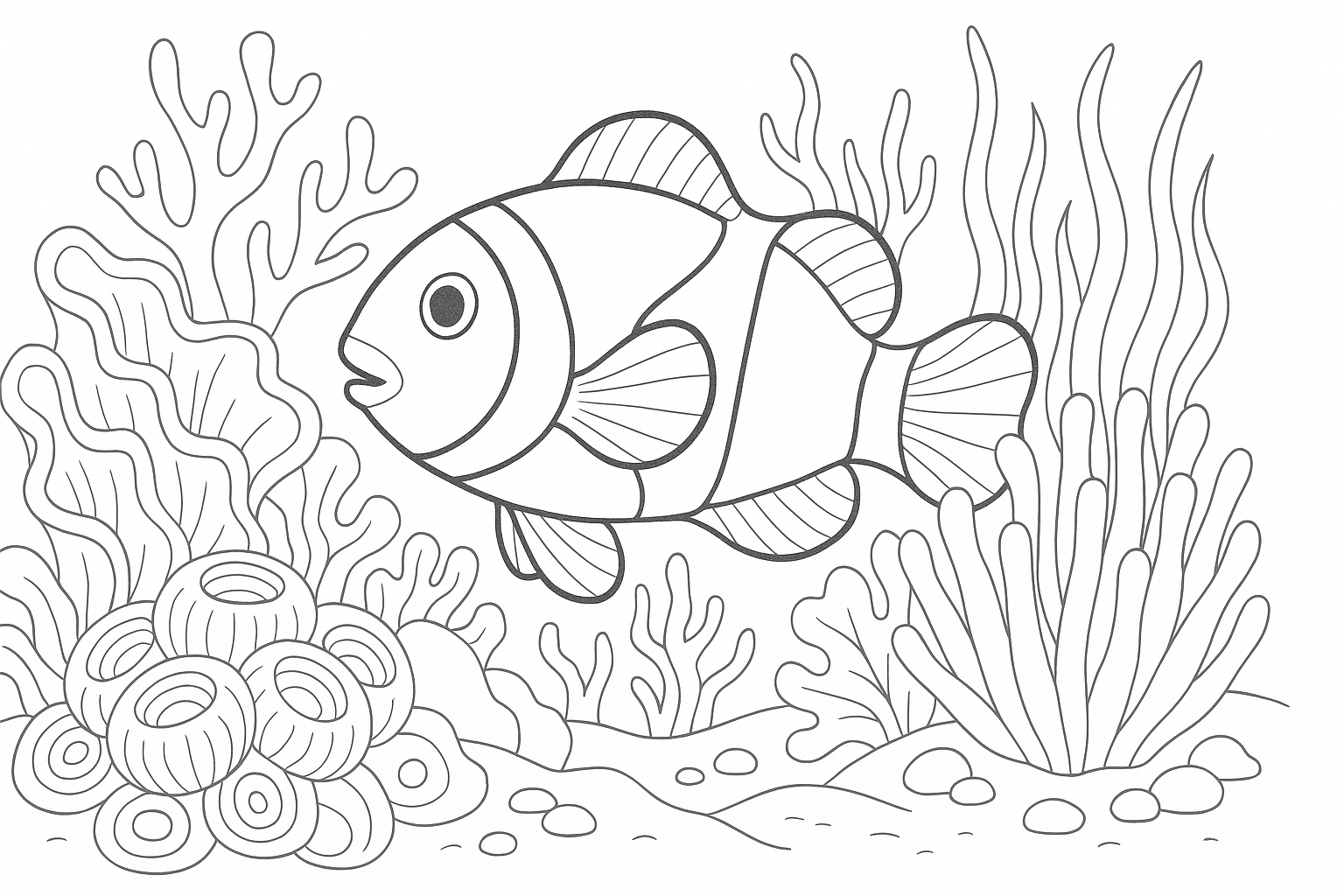 Barriera corallina con pesce pagliaccio per bambini
