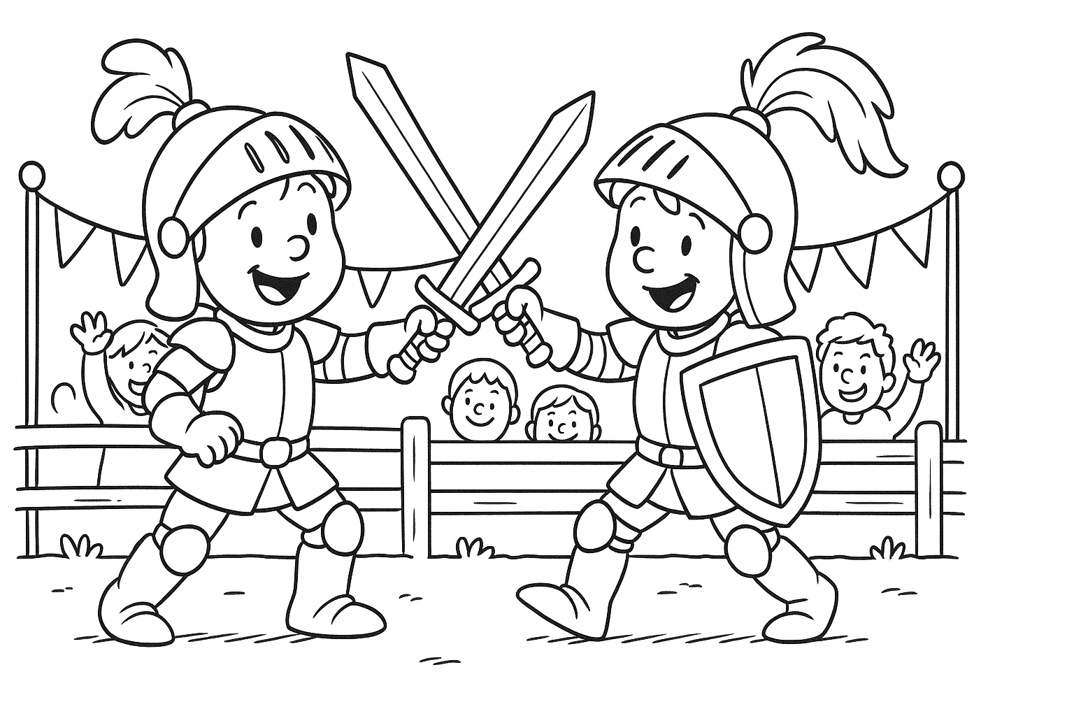 Cavalieri in duello – disegno gratis