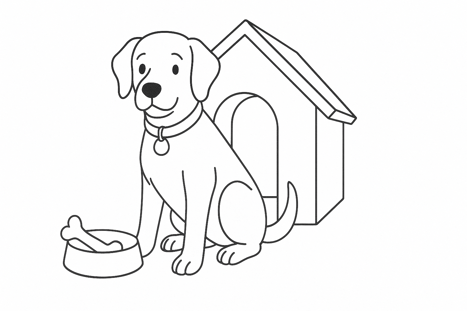 Disegno da colorare cane: modello bambini – download gratis