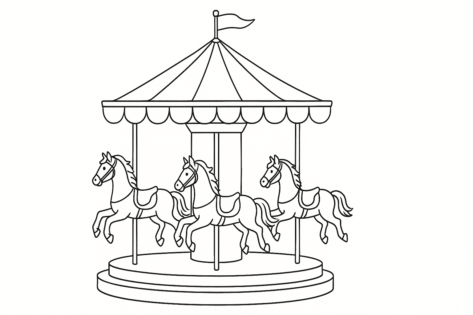 Disegno da colorare carosello – modello gratis da stampare