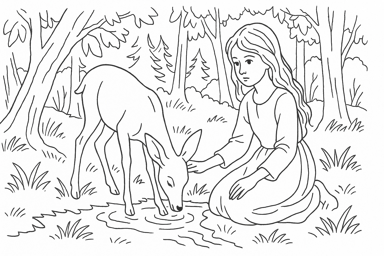 Disegno da colorare: Fratellino&amp;Sorellina → cerbiatto