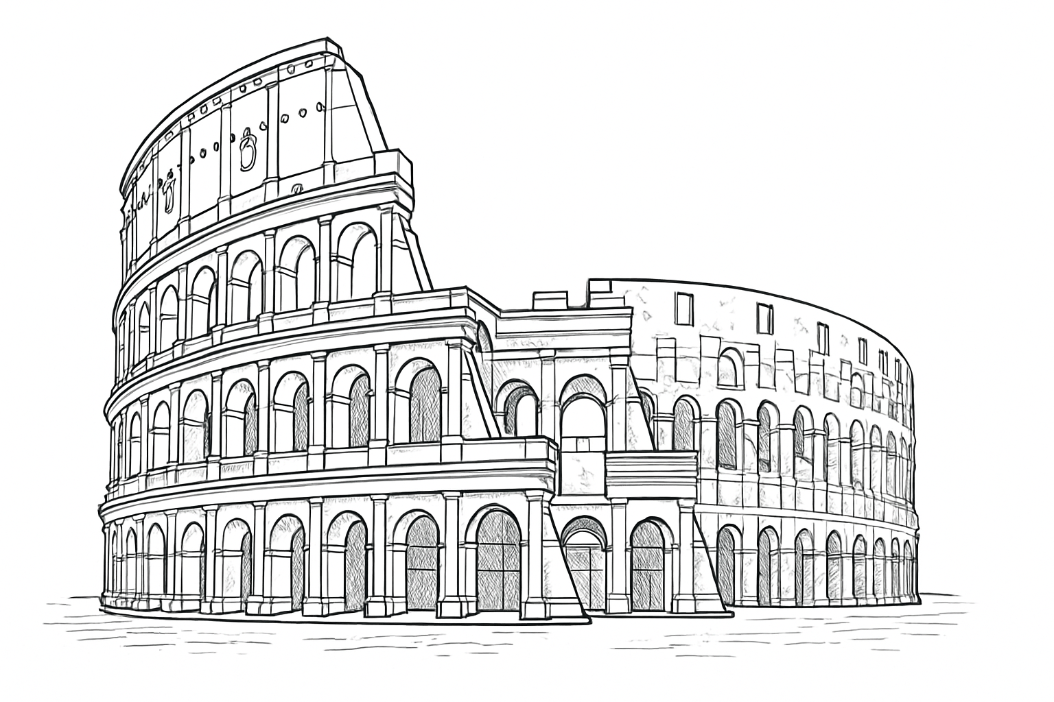 Disegno da colorare gratuito del Colosseo