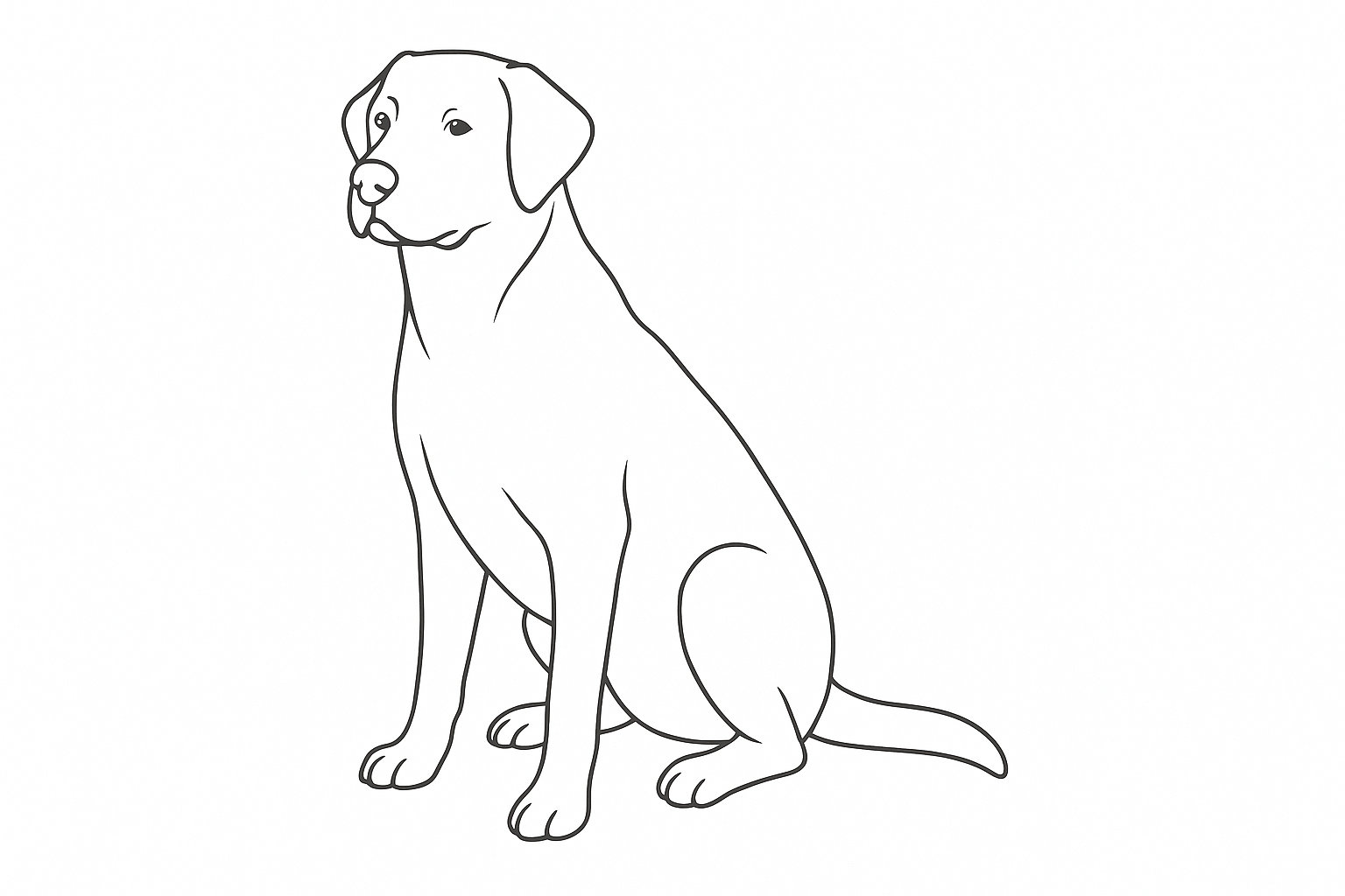 Disegno semplice da colorare con Labrador