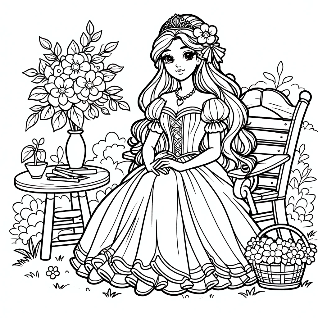 Principessa rilassata in giardino - Ideale per i bambini