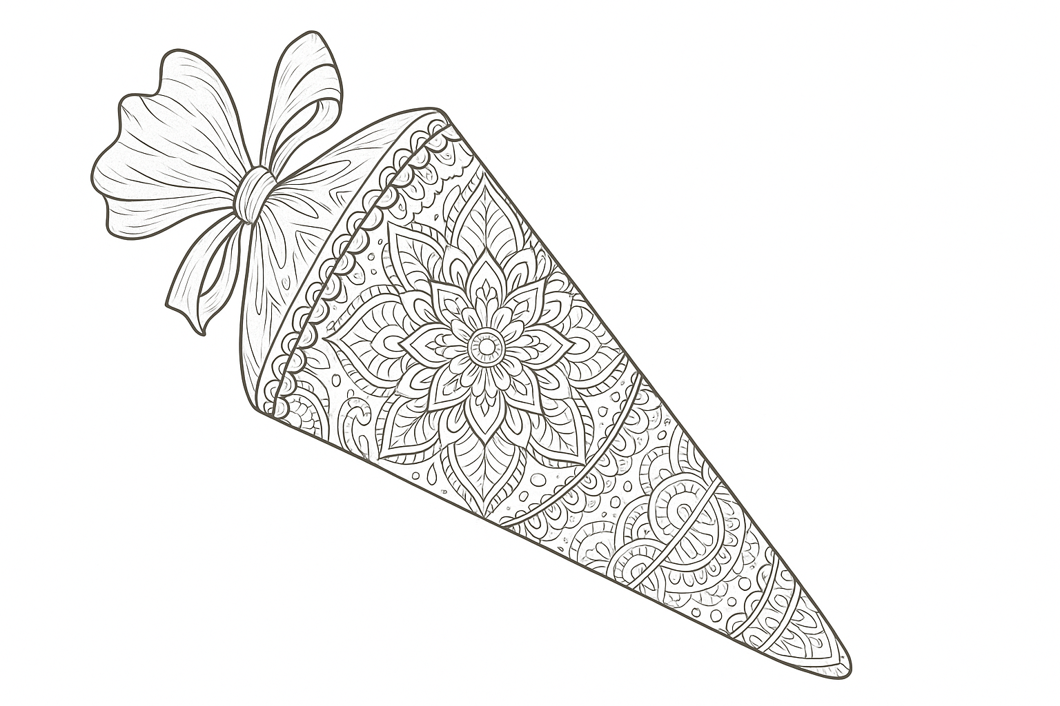 Cono scolastico come disegno creativo da colorare