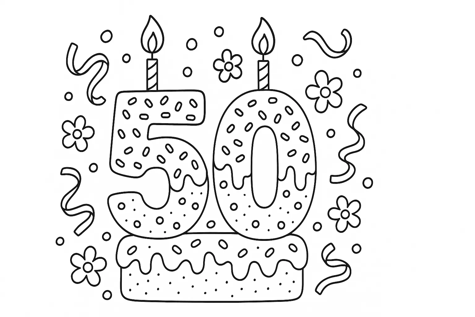 50. Geburtstag Ausmalbild – Jubiläum kreativ gestalten