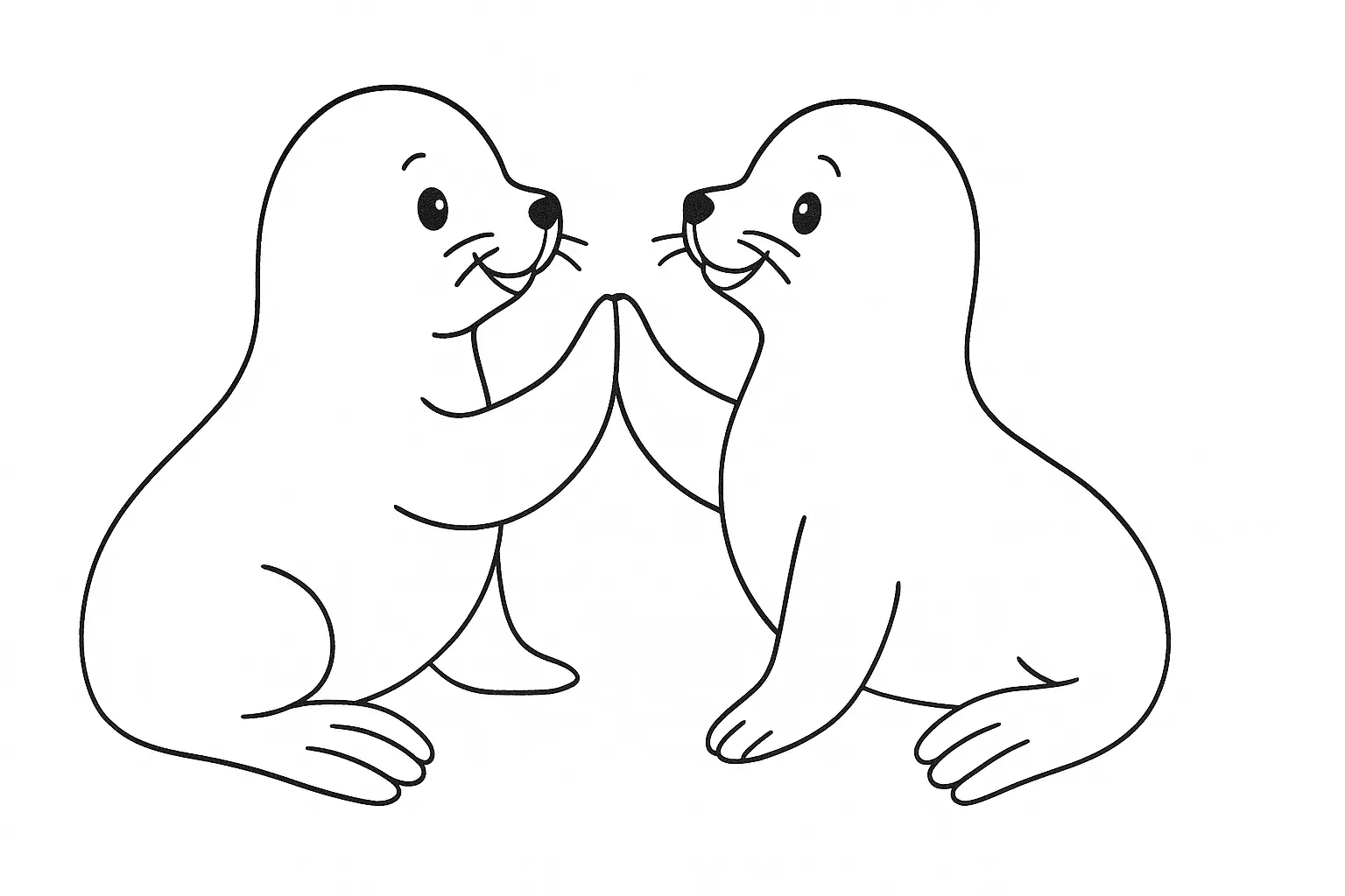 Süßes Robben Ausmalbild als PDF-Vorlage kostenlos herunterladen