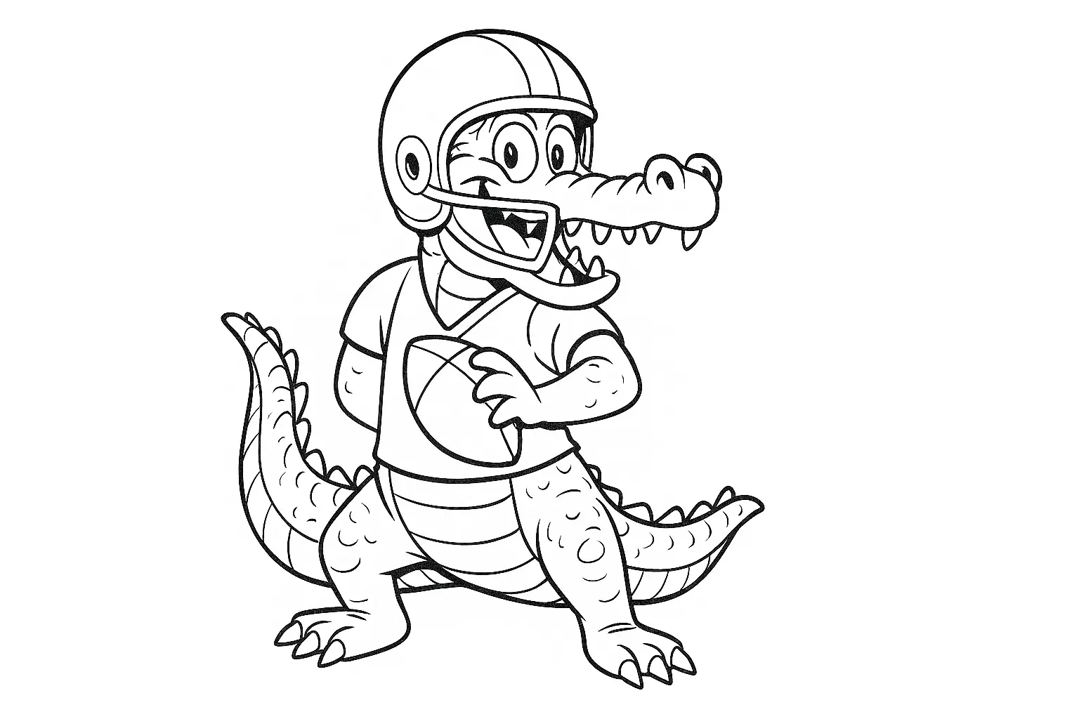 Football-Krokodil zum Ausmalen – jetzt gratis sichern